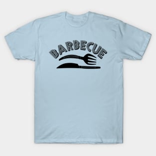 Barbecue Curved Knife and Fork T-Shirt